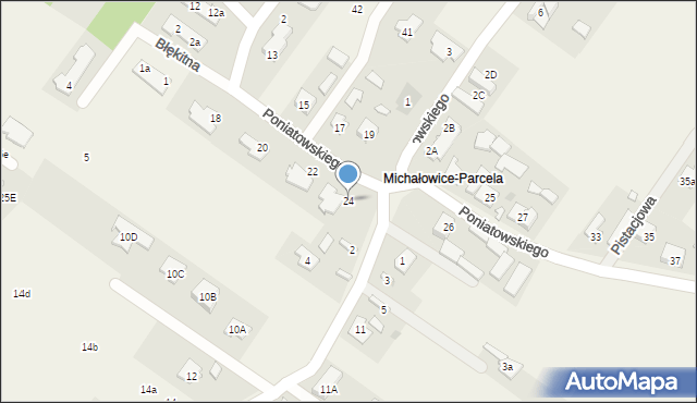 Michałowice-Wieś, Księcia Józefa Poniatowskiego, 24, mapa Michałowice-Wieś
