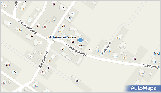 Michałowice-Wieś, Księcia Józefa Poniatowskiego, 27, mapa Michałowice-Wieś