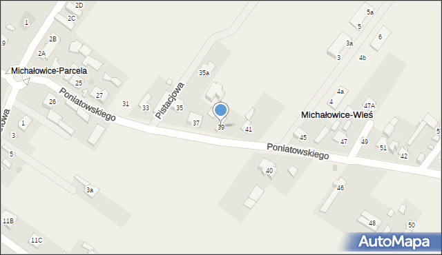Michałowice-Wieś, Księcia Józefa Poniatowskiego, 39, mapa Michałowice-Wieś