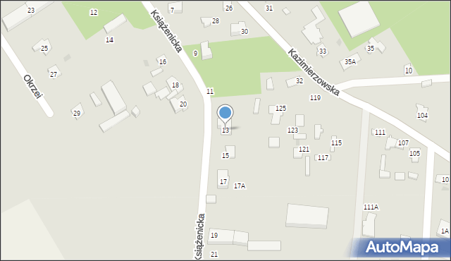 Milanówek, Książenicka, 13, mapa Milanówek