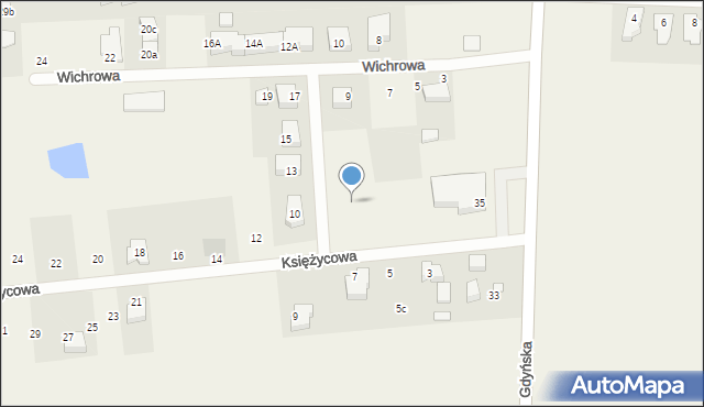 Mosty, Księżycowa, 8, mapa Mosty