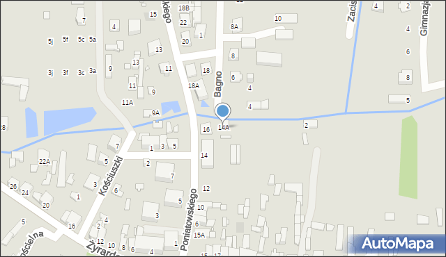 Mszczonów, Księcia Józefa Poniatowskiego, 14A, mapa Mszczonów