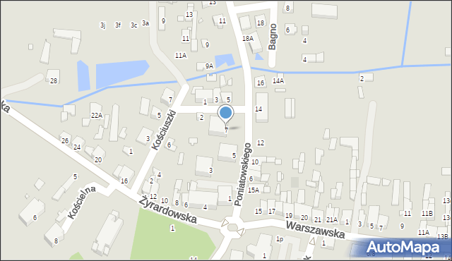 Mszczonów, Księcia Józefa Poniatowskiego, 7, mapa Mszczonów