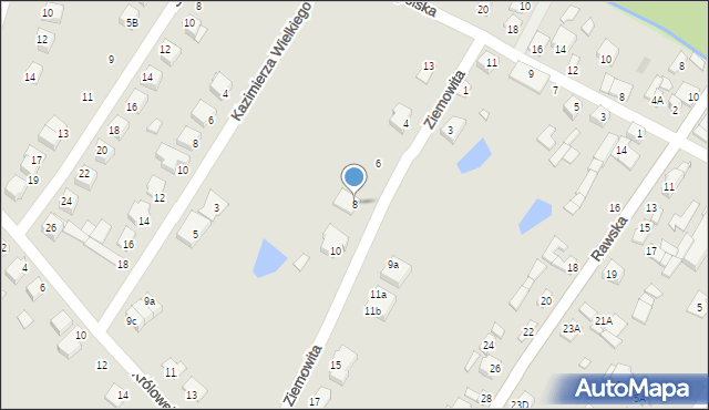 Mszczonów, Księcia Ziemowita, 8, mapa Mszczonów