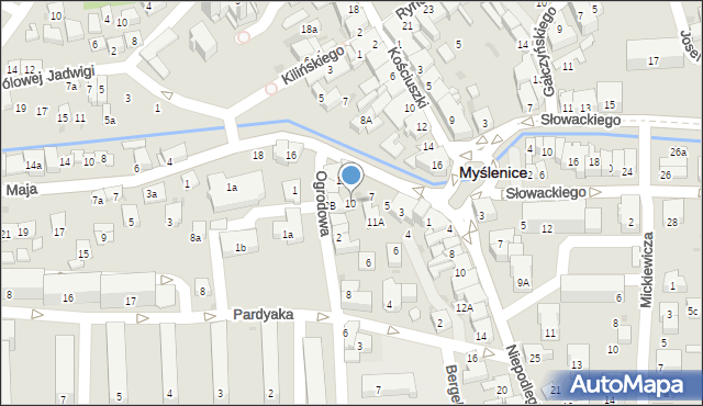 Myślenice, Księcia Józefa Poniatowskiego, 10, mapa Myślenice