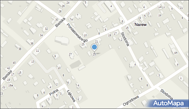 Narew, Księcia Józefa Poniatowskiego, 23, mapa Narew