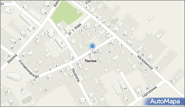 Narew, Księcia Józefa Poniatowskiego, 7, mapa Narew