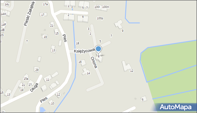 Niepołomice, Księżycowa, 4, mapa Niepołomice