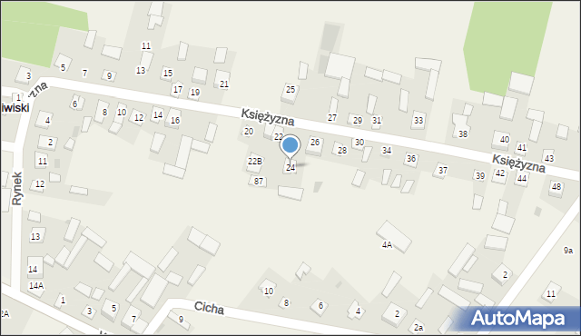 Niwiski, Księżyzna, 24, mapa Niwiski
