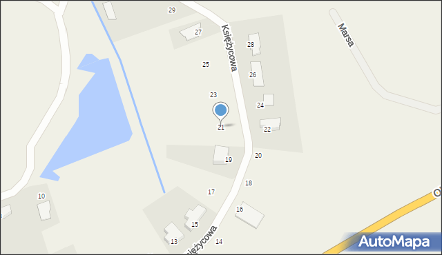 Nowa Wieś, Księżycowa, 21, mapa Nowa Wieś