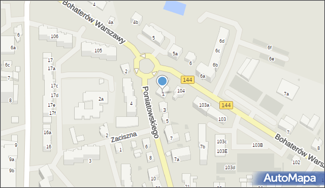 Nowogard, Księcia Józefa Poniatowskiego, 1, mapa Nowogard
