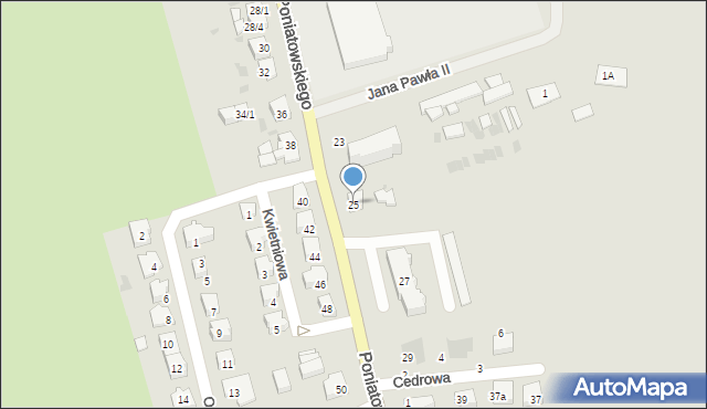 Nowogard, Księcia Józefa Poniatowskiego, 25, mapa Nowogard