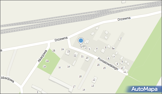 Nurzec-Stacja, Księcia Józefa Poniatowskiego, 1, mapa Nurzec-Stacja