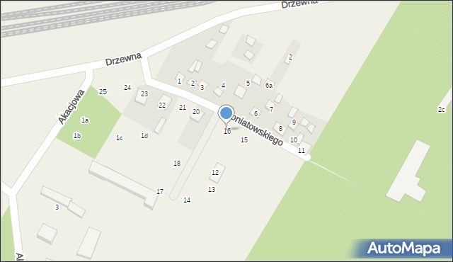 Nurzec-Stacja, Księcia Józefa Poniatowskiego, 16, mapa Nurzec-Stacja