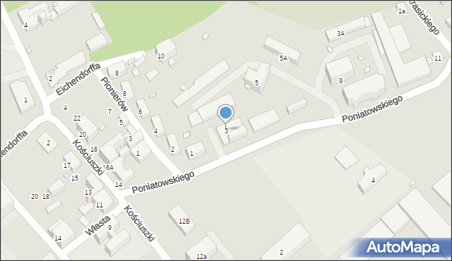 Nysa, Księcia Józefa Poniatowskiego, 3, mapa Nysy