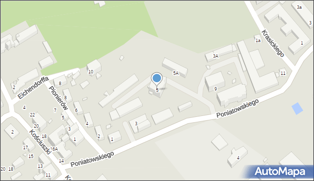 Nysa, Księcia Józefa Poniatowskiego, 5, mapa Nysy