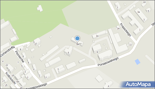Nysa, Księcia Józefa Poniatowskiego, 5A, mapa Nysy