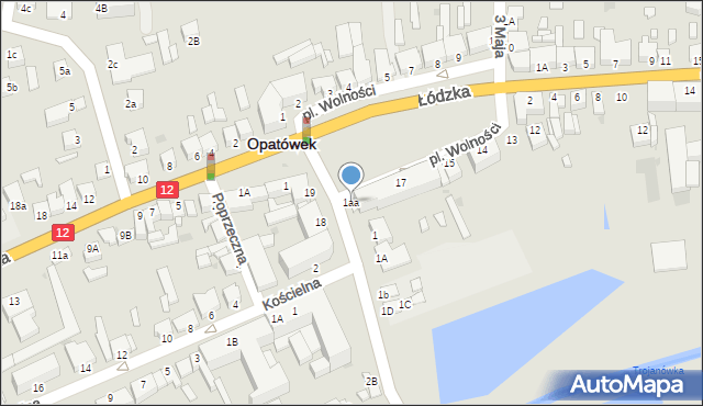 Opatówek, Księcia Józefa Poniatowskiego, 1aa, mapa Opatówek