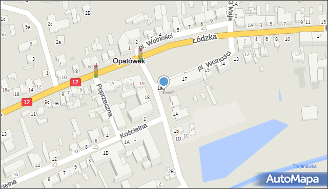 Opatówek, Księcia Józefa Poniatowskiego, 1ab, mapa Opatówek