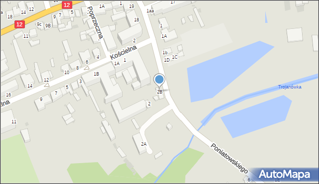 Opatówek, Księcia Józefa Poniatowskiego, 2B, mapa Opatówek