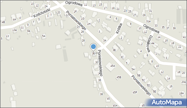 Opatówek, Księcia Józefa Poniatowskiego, 30, mapa Opatówek