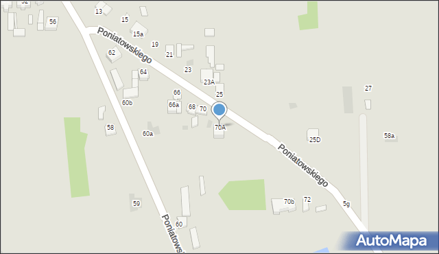 Opatówek, Księcia Józefa Poniatowskiego, 70A, mapa Opatówek