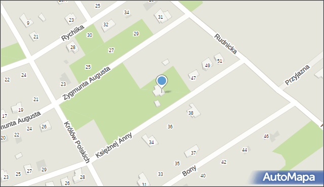 Osieck, Księżnej Anny, 43, mapa Osieck