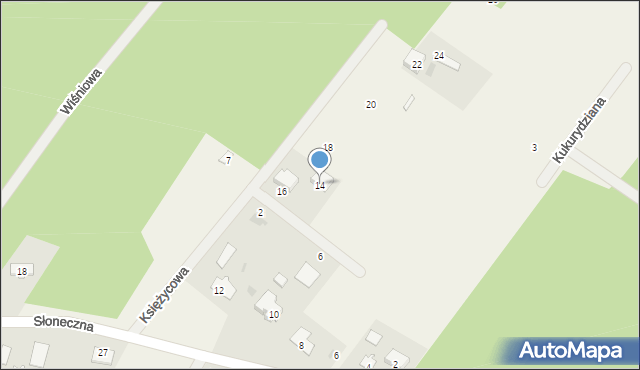 Osiek nad Wisłą, Księżycowa, 14, mapa Osiek nad Wisłą