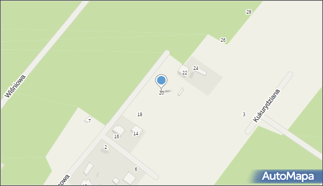 Osiek nad Wisłą, Księżycowa, 20, mapa Osiek nad Wisłą