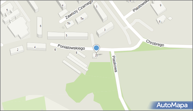 Ostróda, Księcia Józefa Poniatowskiego, 10, mapa Ostróda