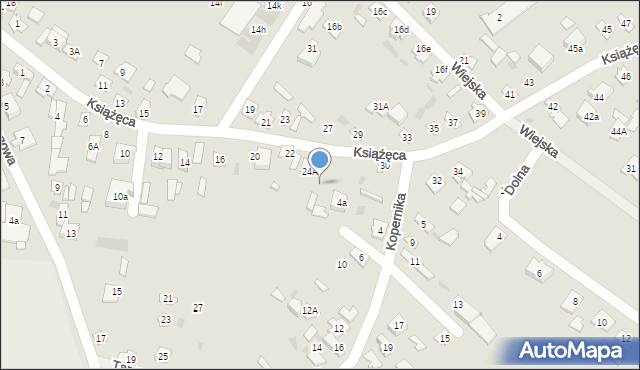 Ostrów Mazowiecka, Książęca, 26, mapa Ostrów Mazowiecka