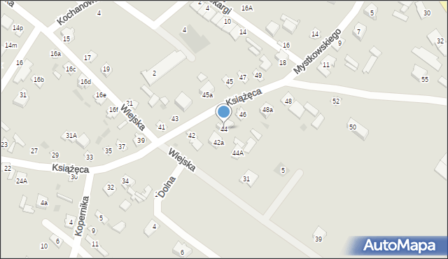 Ostrów Mazowiecka, Książęca, 44, mapa Ostrów Mazowiecka