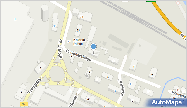 Ostrowiec Świętokrzyski, Księcia Józefa Poniatowskiego, 1, mapa Ostrowiec Świętokrzyski