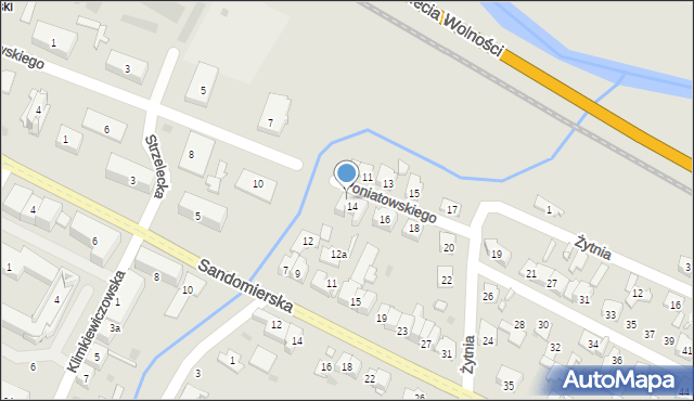 Ostrowiec Świętokrzyski, Księcia Józefa Poniatowskiego, 14a, mapa Ostrowiec Świętokrzyski