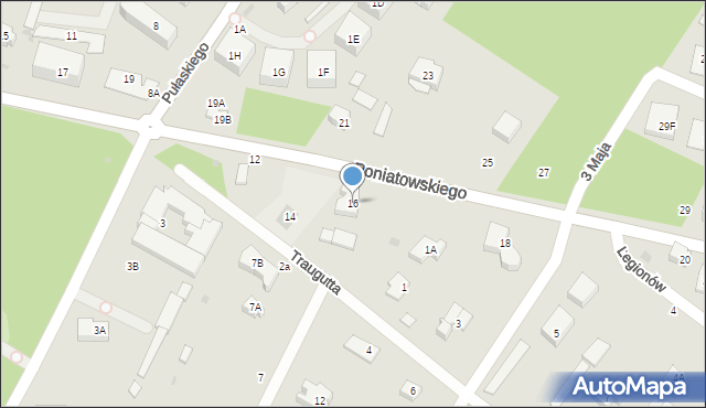 Otwock, Księcia Józefa Poniatowskiego, 16, mapa Otwock