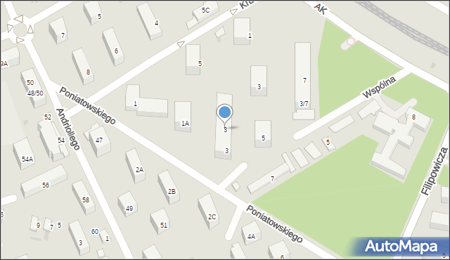 Otwock, Księcia Józefa Poniatowskiego, 3, mapa Otwock