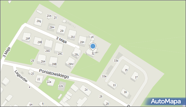 Otwock, Księcia Józefa Poniatowskiego, 31, mapa Otwock