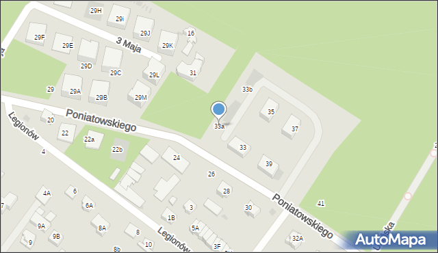 Otwock, Księcia Józefa Poniatowskiego, 33a, mapa Otwock