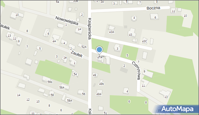 Owczarnia, Książenicka, 47A, mapa Owczarnia