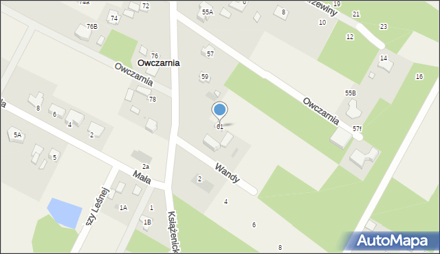 Owczarnia, Książenicka, 61, mapa Owczarnia
