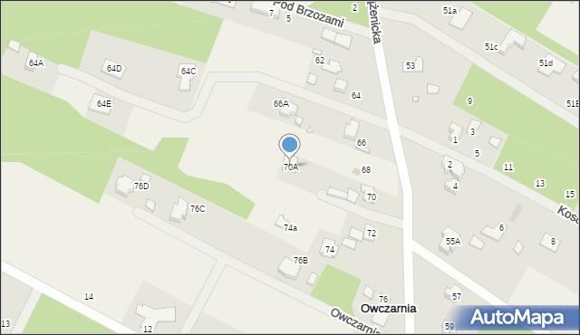 Owczarnia, Książenicka, 70A, mapa Owczarnia