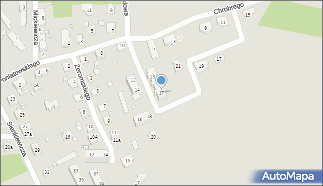 Paczków, Księcia Józefa Poniatowskiego, 17, mapa Paczków