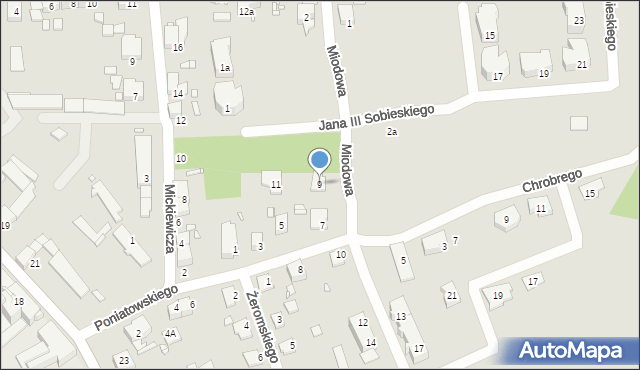 Paczków, Księcia Józefa Poniatowskiego, 9, mapa Paczków