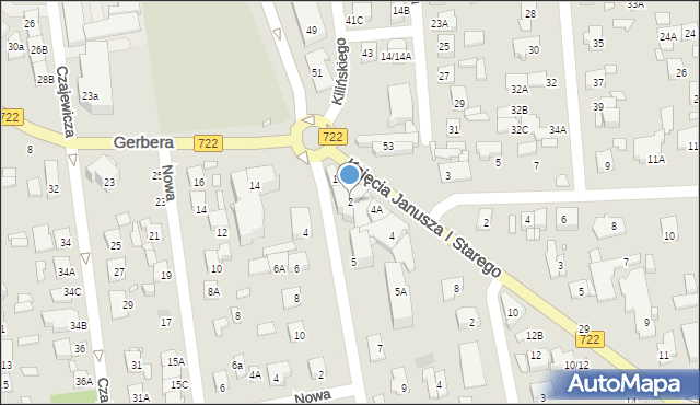 Piaseczno, Księcia Janusza I Starego, 2, mapa Piaseczno