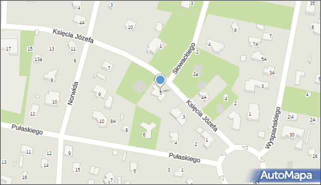 Piaseczno, Księcia Józefa, 5, mapa Piaseczno