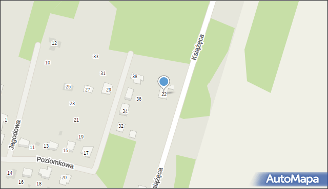 Piekoszów, Książęca, 22, mapa Piekoszów