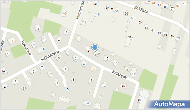 Piekoszów, Książęca, 3, mapa Piekoszów