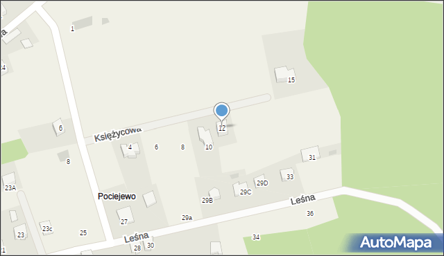 Podgórze, Księżycowa, 12, mapa Podgórze