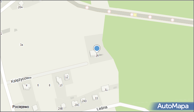 Podgórze, Księżycowa, 15, mapa Podgórze