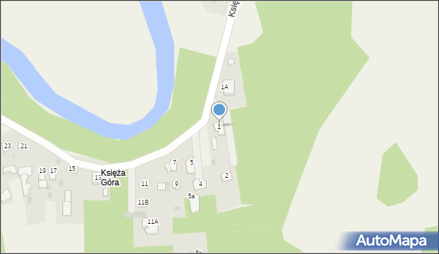 Pomiechówek, Księża Góra, 1, mapa Pomiechówek